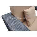 6 stks aluminiumbasis rotan giele kleur sofa